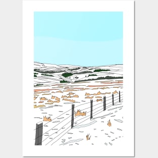 Upper Teesdale - first snow of the winter Posters and Art